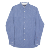 TOMMY HILFIGER Mens Shirt Blue Check Long Sleeve M