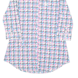 ADIDAS ORIGINALS Long Womens Shirt Pink Check 3/4 Sleeve S