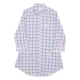 ADIDAS ORIGINALS Long Womens Shirt Pink Check 3/4 Sleeve S