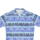 OVIESSE Mens Hawaiian Shirt Blue Crazy Pattern XL