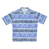 OVIESSE Mens Hawaiian Shirt Blue Crazy Pattern XL
