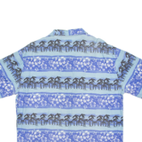 OVIESSE Mens Hawaiian Shirt Blue Crazy Pattern XL