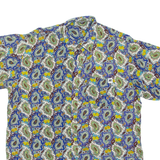 PARADISE Mens Shirt Blue Viscose Paisley XL
