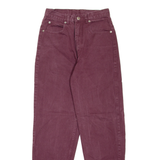 TEDDY'S Womens Jeans Maroon Regular Mom W24 L29