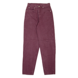 TEDDY'S Womens Jeans Maroon Regular Mom W24 L29