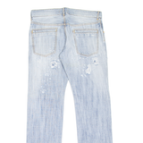 DOLCE & GABBANA Distressed Womens Jeans Blue Straight Stone Wash W34 L33
