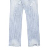 DOLCE & GABBANA Distressed Womens Jeans Blue Straight Stone Wash W34 L33