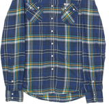 LEE Western Mens Shirt Blue Plaid Long Sleeve S