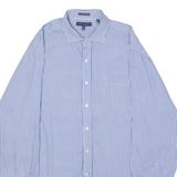 TOMMY HILFIGER Mens Shirt Blue Striped Long Sleeve XL