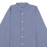 CALVIN KLEIN Mens Plain Shirt Blue Long Sleeve L