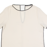 ZARA BASIC Sheer Womens Top Beige L