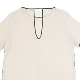 ZARA BASIC Sheer Womens Top Beige L