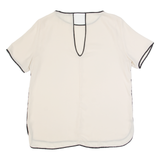 ZARA BASIC Sheer Womens Top Beige L