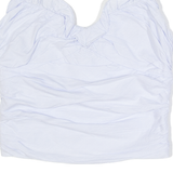 ZARA Ruched Womens Camisole Top Blue V-Neck Sleeveless S