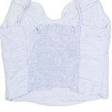 ZARA Ruched Womens Camisole Top Blue V-Neck Sleeveless S