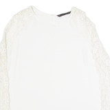 ZARA BASIC Womens Blouse Cream Long Sleeve L