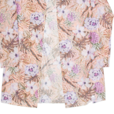 Womens Kimono Top Pink Long Sleeve Floral S
