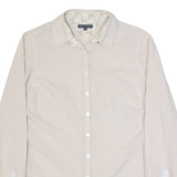 TOMMY HILFIGER Womens Printed Shirt Beige Collared Long Sleeve Check S