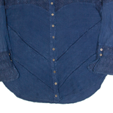 COTONISSIMI Womens Shirt Blue Long Sleeve 90s L