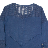 COTONISSIMI Womens Shirt Blue Long Sleeve 90s L