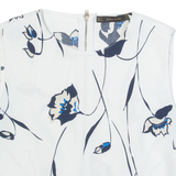 ZARA BASIC Womens Cropped Top White Sleeveless Floral S