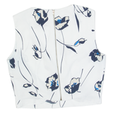 ZARA BASIC Womens Cropped Top White Sleeveless Floral S