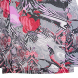 MAKE UP Womens Printed Top Grey Long Sleeve Crazy Pattern S