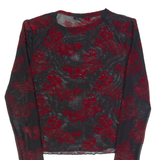 FB SISTER Dragon Design Mesh Womens Cropped Top Black Long Sleeve XS