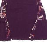 QUINZE HEURES TRENTE Womens Bardot Top Purple V-Neck Long Sleeve Floral M