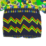 Womens Printed Shirt Blue Crazy Pattern L