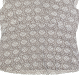 CASA BLANCA Mesh Womens Printed Top Grey V-Neck Crazy Pattern 2XL