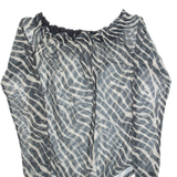 Womens Printed Bodysuit Black Long Sleeve Animal Print S