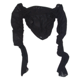 Ruched Womens Top Black Long Sleeve S