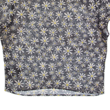 H&M DIVIDED Mesh Sheer Womens Printed Top Blue Floral M