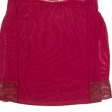 Womens Top Red High Neck Long Sleeve M