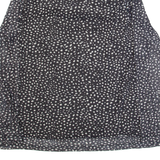 ESSENTIALS BY TCHIBO Womens Printed Top Black Roll Neck Long Sleeve Spotted L