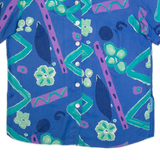 DIVINA OF SWITZERLAND Womens Printed Shirt Blue Crazy Pattern XL