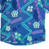 DIVINA OF SWITZERLAND Womens Printed Shirt Blue Crazy Pattern XL