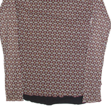 BLUE JOINT Mesh Womens Printed Top Red Long Sleeve Geometric L