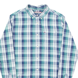 TOMMY HILFIGER Mens Shirt Blue Check Long Sleeve S
