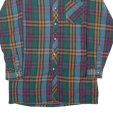 BREMO Mens Flannel Shirt Green Check Long Sleeve M