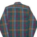 BREMO Mens Flannel Shirt Green Check Long Sleeve M