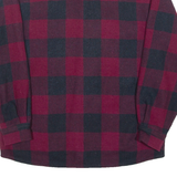ARCTIC SOCIETY Mens Flannel Shirt Maroon Check Long Sleeve S