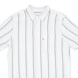 LEVI'S Mens Shirt White Striped M