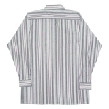 BREMO Mens Shirt Grey Striped Long Sleeve M