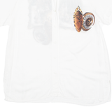 FIONA Womens Shirt White Crazy Pattern M