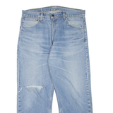 LEVI'S 521 02 Distressed Mens Jeans Blue Regular Straight Stone Wash W36 L26