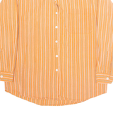 Womens Printed Shirt Orange Collared Long Sleeve 90s Striped M
