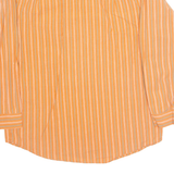 Womens Printed Shirt Orange Collared Long Sleeve 90s Striped M