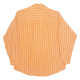 Womens Printed Shirt Orange Collared Long Sleeve 90s Striped M